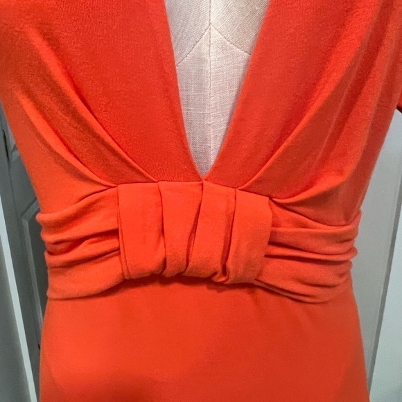 FREE PEOPLE deep orange puff short sleeves with plunging neckline top - Picture 10 of 10